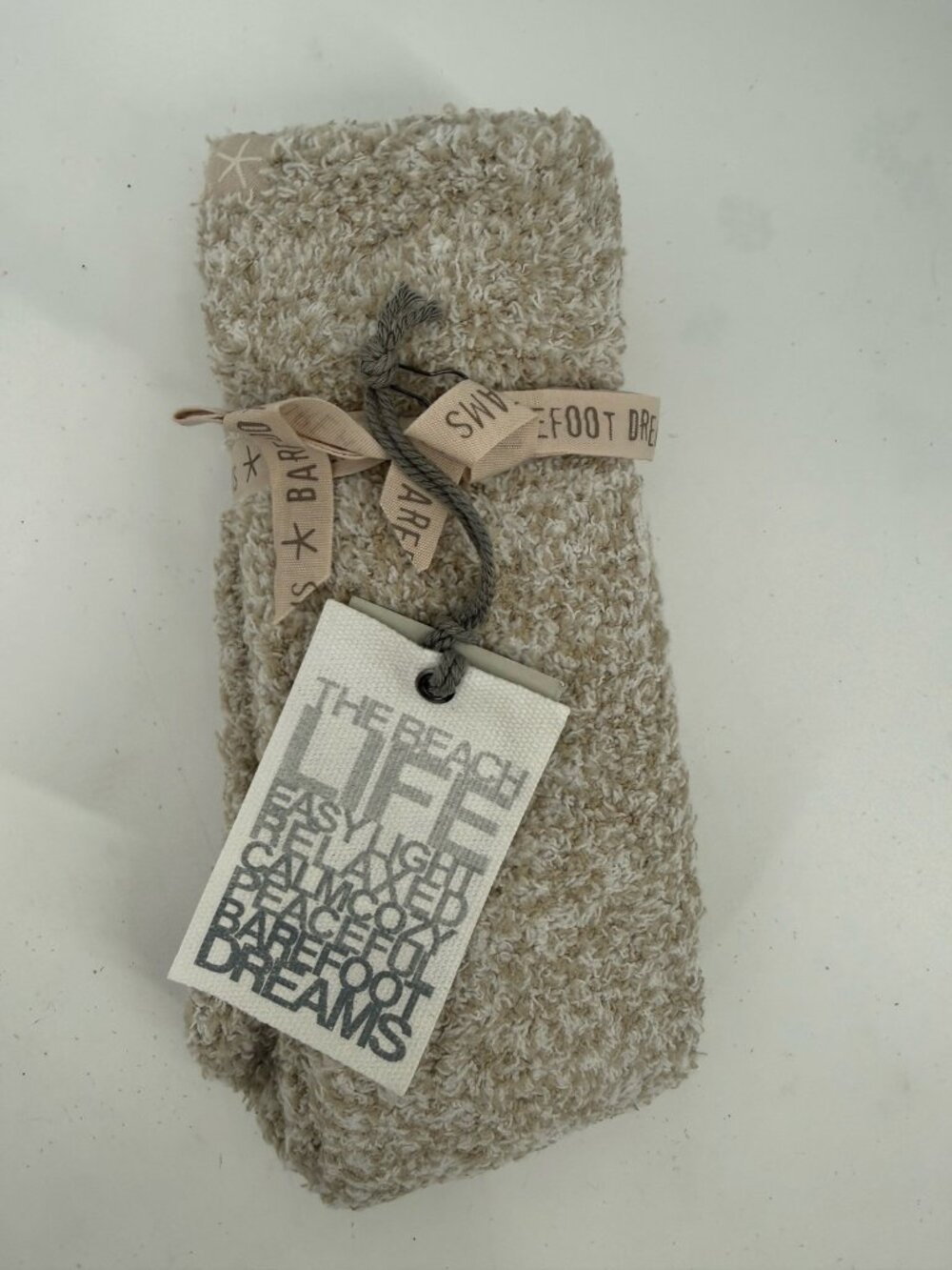 Women’s Barefoot Dreams Cozy Socks Heathered Stone & White